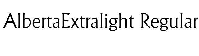 AlbertaExtralight Regular font preview