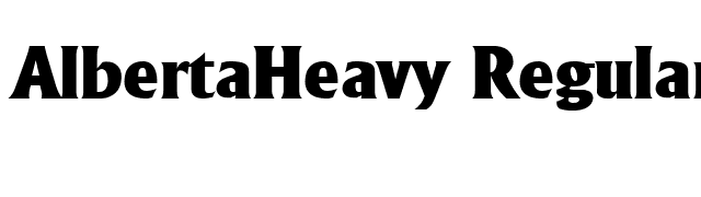 AlbertaHeavy Regular font preview