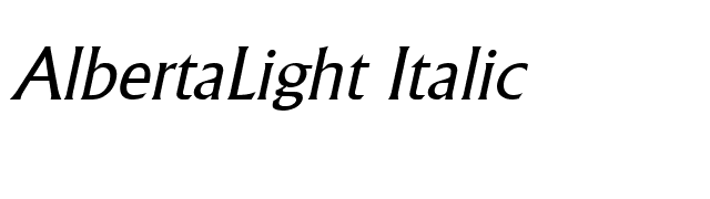 AlbertaLight Italic font preview