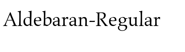 Aldebaran-Regular font preview