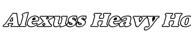 Alexuss Heavy Hollow W_BI Bold Italic font preview