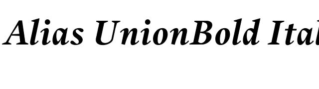 Alias UnionBold Italic font preview