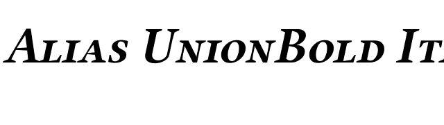 Alias UnionBold Italic SC font preview