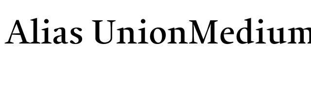 Alias UnionMedium font preview