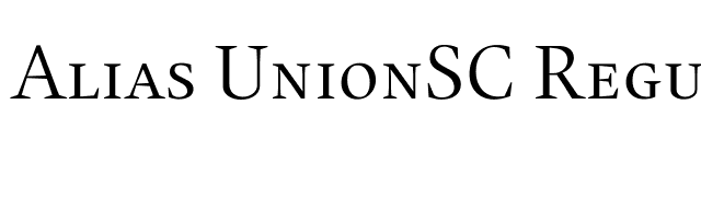 Alias UnionSC Regular font preview