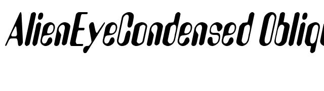 AlienEyeCondensed Oblique font preview