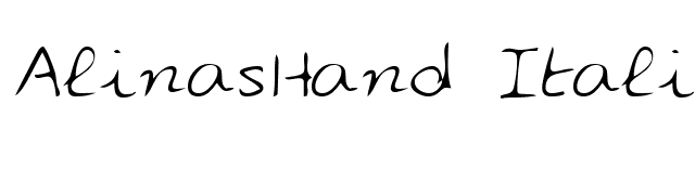 AlinasHand Italic font preview