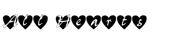 All Hearts font preview