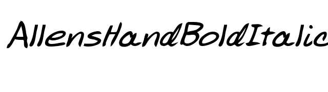 AllensHandBoldItalic font preview