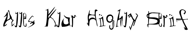 Alles Klar Highly Seriffed font preview