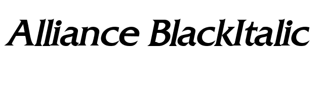 Alliance BlackItalic font preview