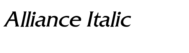 Alliance Italic font preview