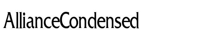 AllianceCondensed font preview