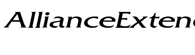 AllianceExtended Italic font preview