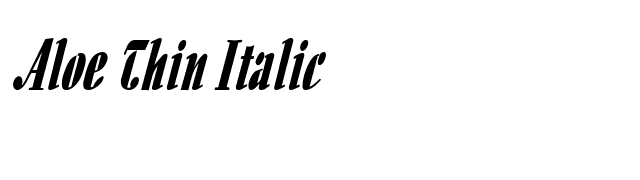 Aloe Thin Italic font preview