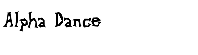 Alpha Dance font preview