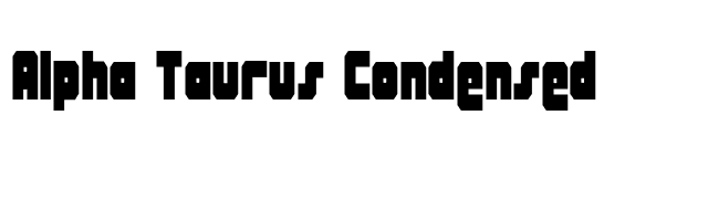 Alpha Taurus Condensed font preview