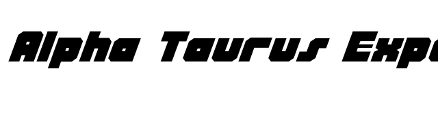 Alpha Taurus Expanded Italic font preview