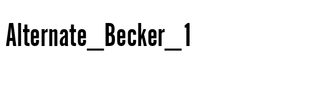 Alternate_Becker_1 font preview