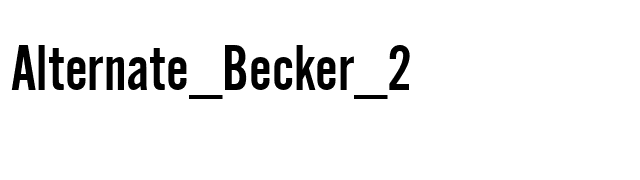 Alternate_Becker_2 font preview