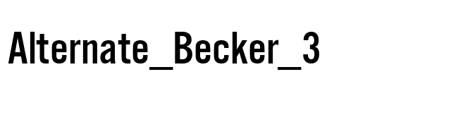 Alternate_Becker_3 font preview