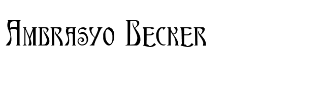 Ambrasyo Becker font preview