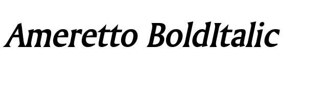 Ameretto BoldItalic font preview