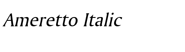 Ameretto Italic font preview