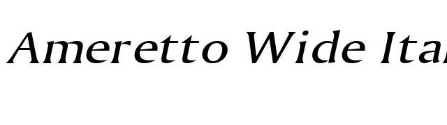 Ameretto Wide Italic font preview