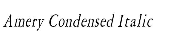 Amery Condensed Italic font preview