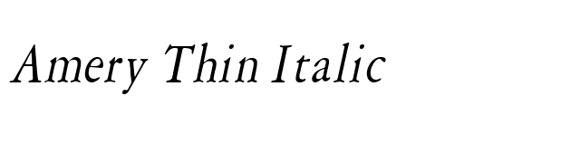 Amery Thin Italic font preview