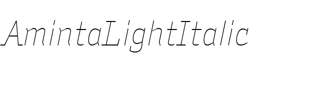 AmintaLightItalic font preview