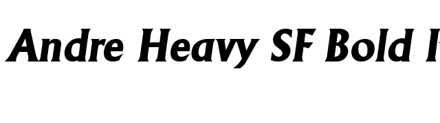 Andre Heavy SF Bold Italic font preview