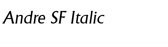 Andre SF Italic font preview