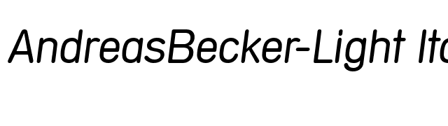 AndreasBecker-Light Italic font preview