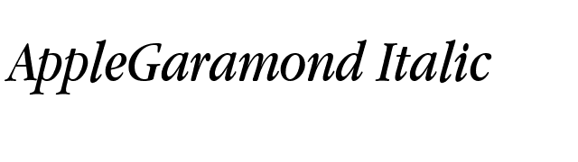 AppleGaramond Italic font preview