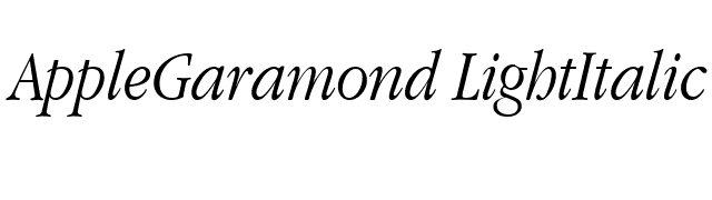 AppleGaramond LightItalic font preview