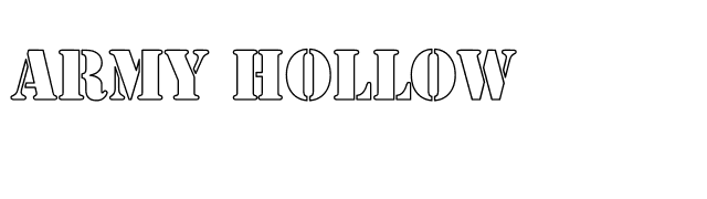 Army Hollow font preview