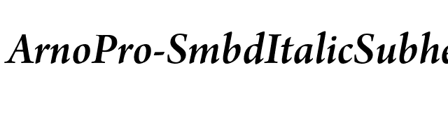 ArnoPro-SmbdItalicSubhead font preview