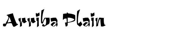 Arriba Plain font preview