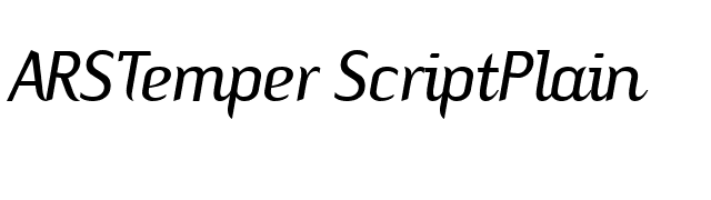 ARSTemper ScriptPlain font preview