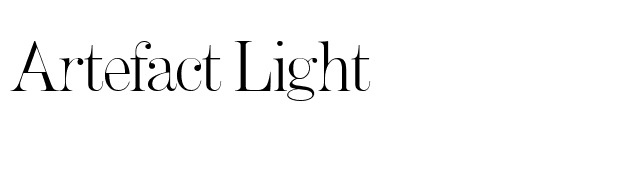 Artefact Light font preview