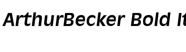 ArthurBecker Bold Italic font preview