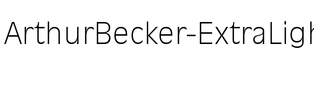 ArthurBecker-ExtraLight font preview