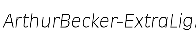 ArthurBecker-ExtraLight Italic font preview