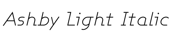 Ashby Light Italic font preview