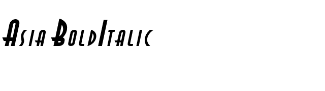 Asia BoldItalic font preview