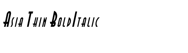 Asia Thin BoldItalic font preview