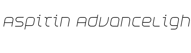 Aspirin AdvanceLight Italic font preview