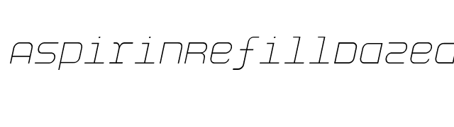 AspirinRefillDazed font preview